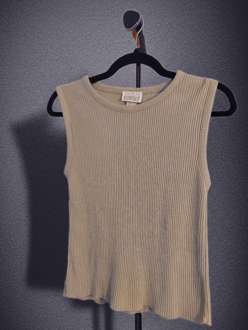 Vintage 100% Cotton Ribbed Sweater Top By Moda Int'L Size M